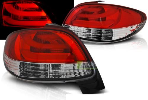 Paire de feux arriere Peugeot 206 98-06 LED BAR rouge blanc