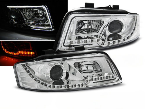 Paire de feux phares Audi A4 de 2000 a 2004 Daylight led chrome cligno LED