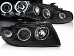 Paire de feux phares Audi A4 B5 de 1994 a 1998 angel eyes CCFL noir