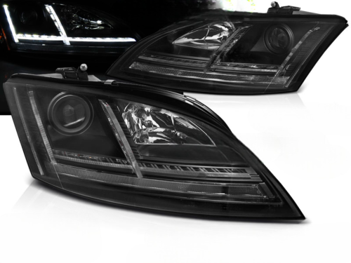 Paire de feux phares Audi TT 8J de 2006 a 2010 Daylight led noir Xenon Seq