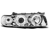 Paire de feux phares BMW serie 7 E38 de 1994 a 1998 angel eyes chrome