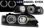 Paire de feux phares BMW serie 5 E39 95-00 angel eyes led noir