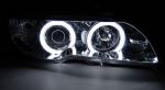 Paire de phares BMW serie 3 E46 Coupe de 2003 a 2006 Xenon angel eyes CCFL chrome