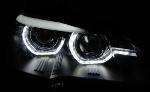 Paire feux phares BMW X5 E70 07-13 Xenon Angel Eyes Led DRL Noir