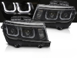 Paire de feux phares Chevrolet Camaro de 2013 a 2015 U Led Noir