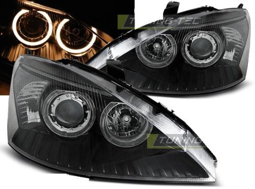 Paire de feux phares Ford Focus 98-01 angel eyes noir