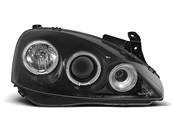 Paire de feux phares Opel Corsa C 00-06 angel eyes noir