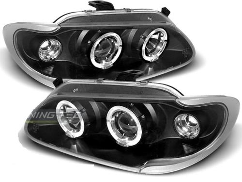 Paire de feux phares Renault Megane / Scenic 96-99 angel eyes noir