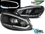 Paire de feux phares VW Golf 6 08-12 Daylight LTI DRL led noir