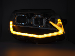 Paire de feux phares VW T6 de 2015 a 2019 Full Led LTI DRL Dyn Noir