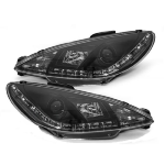 Paire de feux phares Peugeot 206 98-02 Daylight led noir