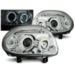 Paire de feux phares Renault Clio 2 98-01 angel eyes chrome