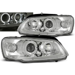 Paire de feux phares Peugeot 106 96-03 angel eyes chrome
