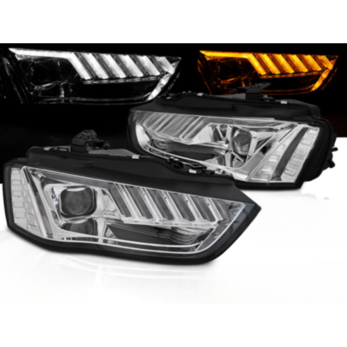 Paire de feux phares Audi A4 B8 de 2012 a 2015 Daylight DRL led chrome Seq