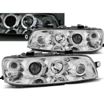 Paire de feux phares Fiat Punto 99-03 angel eyes chrome
