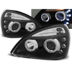 Paire de feux phares Renault Clio 2 01-05 angel eyes noir
