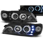 Paire de feux phares Peugeot 306 97-01 angel eyes noir