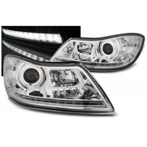 Paire de feux phares Skoda Octavia 09-12 Daylight led DRL chrome