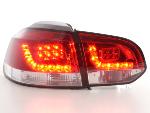 Paire de feux arrière VW Volkswagen Golf 6 2008 a 2012 Rouge Chrome Led