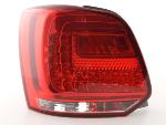 Paire feux arrière VW Polo 6R 2009 a 2013 Rouge Chrome Led