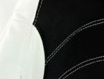 Paire de siege baquet Vancouver Simili Tissu Noir Blanc Inclinable Rabattable