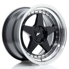 Jante JR Wheels JR6 18x10,5 ET0-25 - 5 trous sur mesures - Gloss black Machined lip