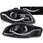 Paire de feux phares Audi A4 B7 de 2004 a 2008 Daylight led noir