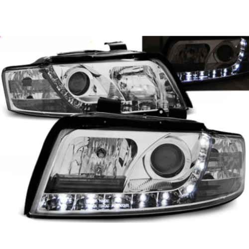 Paire de feux phares Audi A4 B6 de 2000 a 2004 Daylight led chrome
