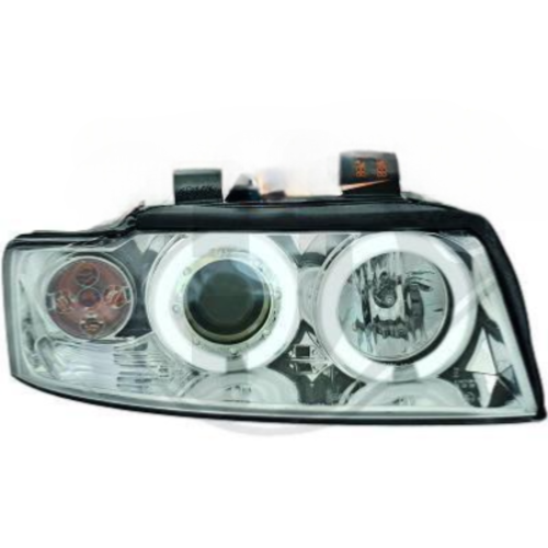 Paire Phares avant Angel Eyes CCFL Audi A4 8E 2000 a 2004 Chrome