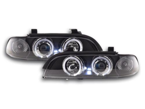 Paire de feux phares Angel Eyes BMW serie 5 E39 1995 a 2000 Noir