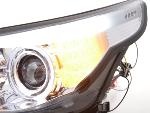 Paire de feux phares Angel Eyes BMW Serie 5 E60/E61 de 03 a 07 chrome