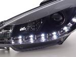 Paire de feux phares Daylight Led Peugeot 206 de 98-05 Noir