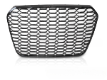 Grille Calandre en ABS Audi A6 C7 de 2011 a 2014 Look Sport Noir brillant + PDC