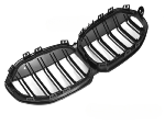 Grille de calandre avant BMW Serie 1 F40 de 2019 a 2024 Double barre noir matt