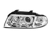 Paire de feux phares Audi A4 B5 de 1999 a 2000 angel eyes chrome