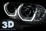 Paire de feux phares BMW serie 5 E39 95-03 Angel Eyes led 3D chrome