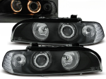 Paire de feux phares BMW serie 5 E39 de 1995 a 2003 angel eyes noir