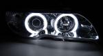 Paire de phares BMW serie 3 E46 Coupe de 2003 a 2006 angel eyes CCFL chrome