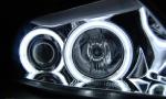 Paire de feux phares BMW serie 3 E90 / E91 de 2005 a 2008 angel eyes CCFL chrome