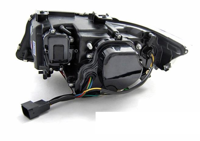 Phares Avant BMW E90 E91 (Berline/Touring 2005-2008) – Design CCFL Angel Eyes – Halogène, Verre Transparent/noir – Homologués