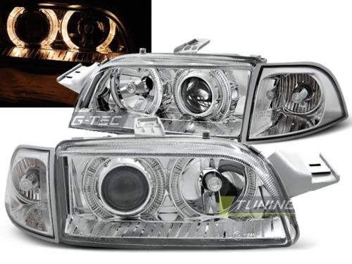 Paire de feux phares Fiat Punto 93-99 angel eyes chrome