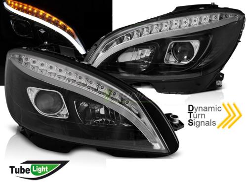 Paire de Phares Mercedes W204 07-10 LED LTI Dynamique noir