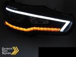 Paire de feux phares Mitsubishi Lancer 8 08-16 LED LTI cligno dyn -Noir