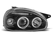 Paire de feux phares Opel Corsa B 93-00 angel eyes noir