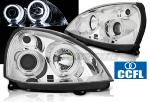 Paire de feux phares Renault Clio 2 01-05 angel eyes CCFL chrome