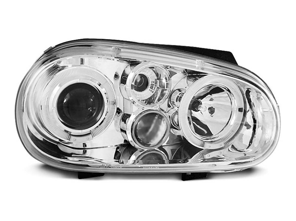 Paire de feux phares VW Golf 4 97-03 angel eyes chrome