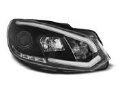 Paire de feux phares VW Golf 6 08-12 Daylight LTI DRL led noir