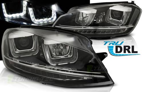 Paire de feux phares VW Golf 7 12-17 U-type DRL led noir