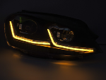 Paire de feux phares VW Golf 7 13-17 LED TRU DRL Dyn Noir Silver