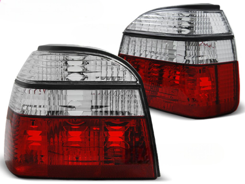 Paire de feux arriere VW Golf 3 de 09/1991 a 08/1997 rouge blanc